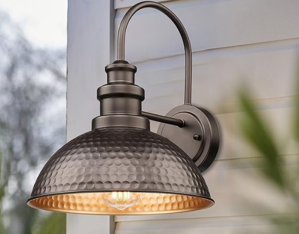 7 Nautical Outdoor Lighting for a Brighter Porch Casia Farmhouse Barn Lights - Rustic Wall Sconce, Exterior & Outdoor Mounted Lighting Fixture, Vintage Gooseneck Wall Lighting๏ผOutdoor Wall Light (Oil Rubbed Bronze, 2 Pack)