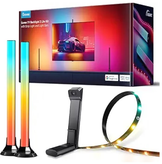 Best Circadian Rhythm Lighting Kits for Regulating Sleep Cycles Govee TV Backlight 3 Lite Kit, 11.8ft RGBICW Wi-Fi LED Strip Lights for 55-65" TVs with 15" Smart Light Bars, Camera Sync with 4-in-1 Light Beads for living/gaming room, Works with Alexa & Google Home