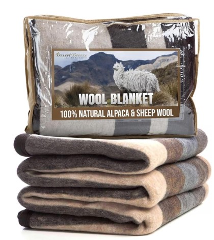 7 Coastal boho bedding ideas Natural Alpaca & Sheep Wool Blanket โ Woven, Made in Peru - Full/Queen Size โ Heavyweight Warmth, Thick, Breathable, Natural Texture & Scent, 72 x 88 Inches, 4.2 lbs