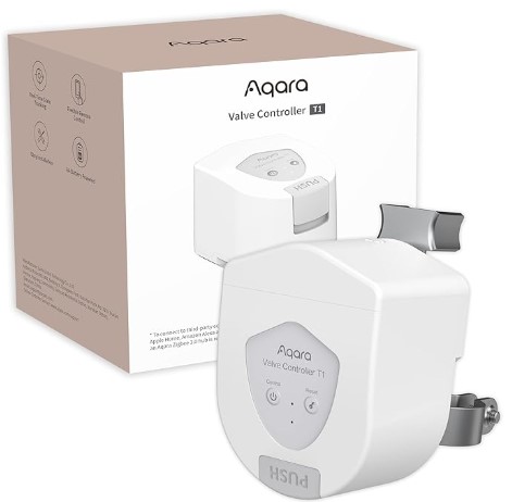 Best Main-Line Smart Water Shutoff Valves Aqara Smart Valve Controller T1,Matter Over Bridge,Requires Aqara Zigbee 3.0 Hub, Combined with Water Leak Detectors for Home, Supports App Remote Control Shutoff, Supports HomeKit, Alexa, Google