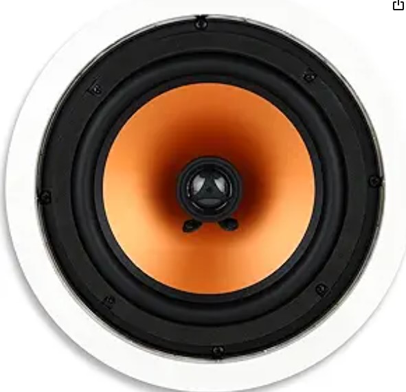 Best Hidden In-Wall Smart Speakers for Minimalist Decor Micca M-8C 2-Way in-Ceiling Round Speaker, 9.4" Cutout Diameter, Whole House Audio, Home Theater, Indoor or Covered Outdoor, 8" Woofer, 1" Tweeter, White, Paintable, Each