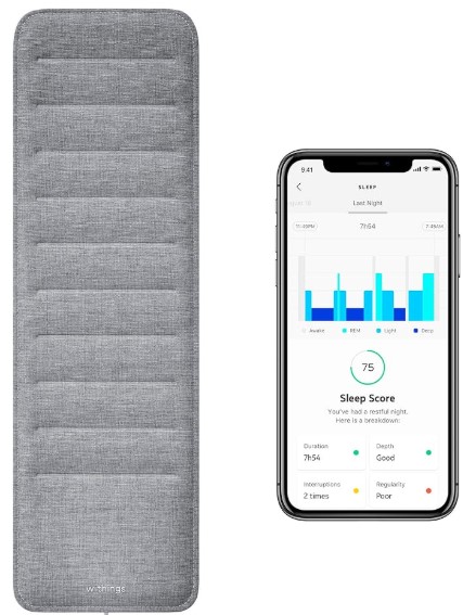 Best Smart Sleep Mats with Heart Rate and Respiration Tracking Withings Sleep - Sleep Tracking Pad Under The Mattress With Sleep Cycle Analysis
