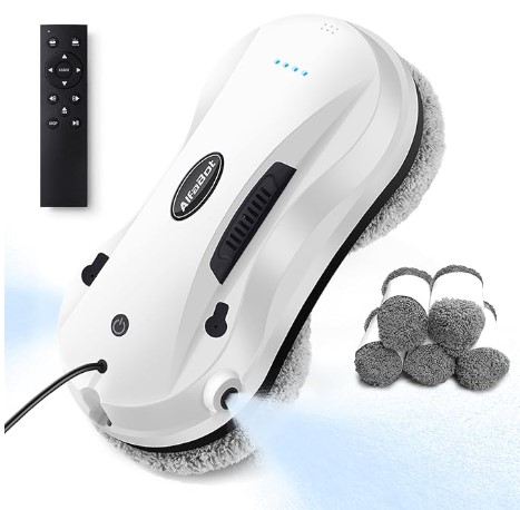 Best Robotic Window Cleaners for Hard-to-Reach Exterior Glass AlfaBot X7 Window Cleaning Robot, Electric Window Cleaner Robot, Glass Cleaning Robot with Water Tank for Washing All Smooth Surfaces, Remote Control, Automatic Sprayer Two-Way
