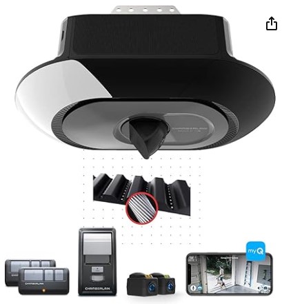 Best Smart Garage Openers with HD Wide-Angle Cams Chamberlain B4643T Built-in Smart Camera, Smartphone Control, Ultra Quiet, Strong Belt Drive, Garage Door Opener Blue