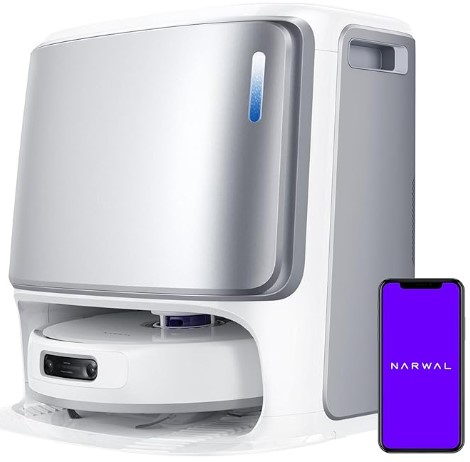 Best Auto-Emptying VacMops with Obstacle Avoidance AI NARWAL Freo Z Ultra Robot Vacuum and Mop Combo, Dual RGB Cameras and Chips, AI Avoidance, 12000Pa Suction, Real-Time Decisions, Adaptive Hot-Water Self Wash & Self Emptying,Quiet, White (Renewed)